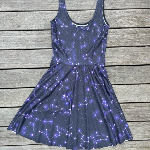 Black Milk Clothing XS Written In The Stars Reversible Skater Dress - Picture 1 of 3